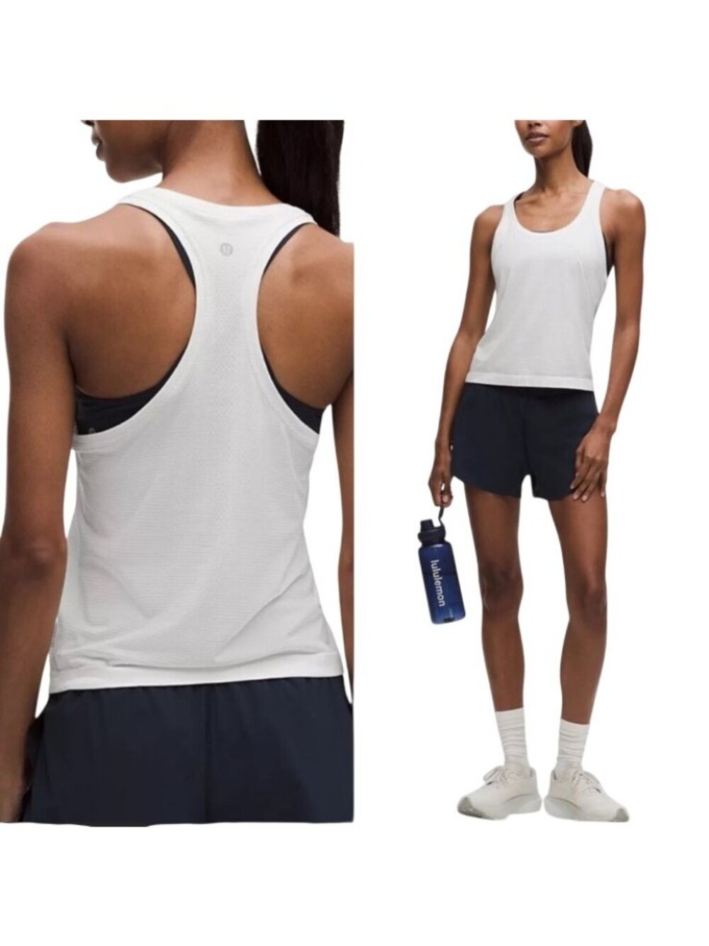 Lululemon Swiftly Tech Racerback Tank Top 2.0 Lightweight Women Size 8 White Gym